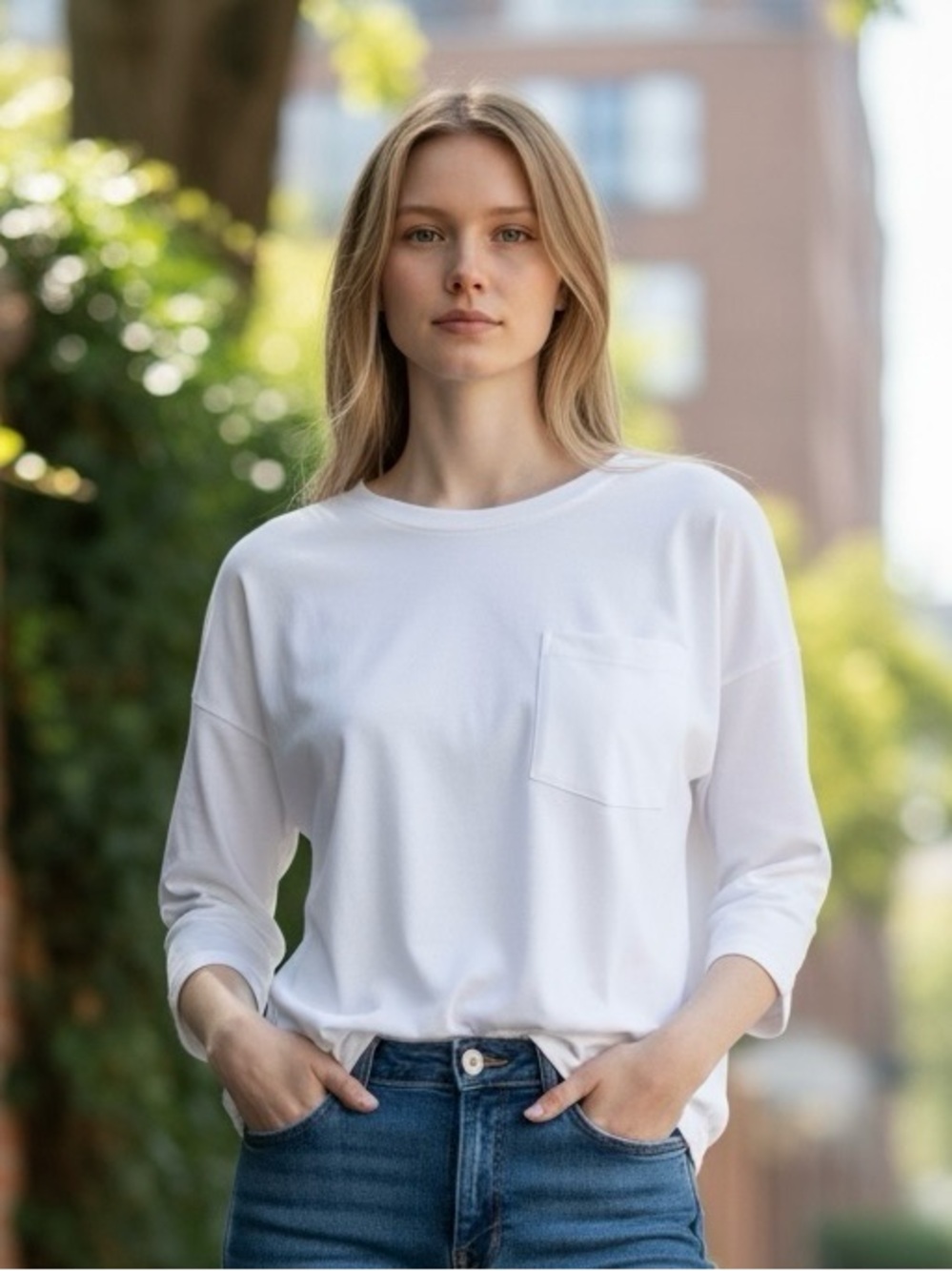 Sundance White Cotton Knit Tunic Top Medium